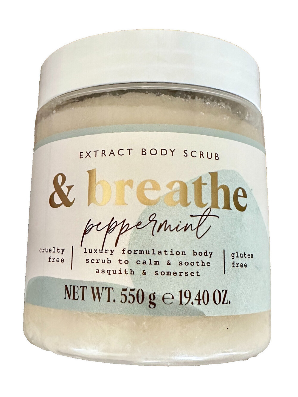 NEW ASQUITH & SOMERSET &Breathe Peppermint Luxury Body Scrub  UK Designed 19.4oz